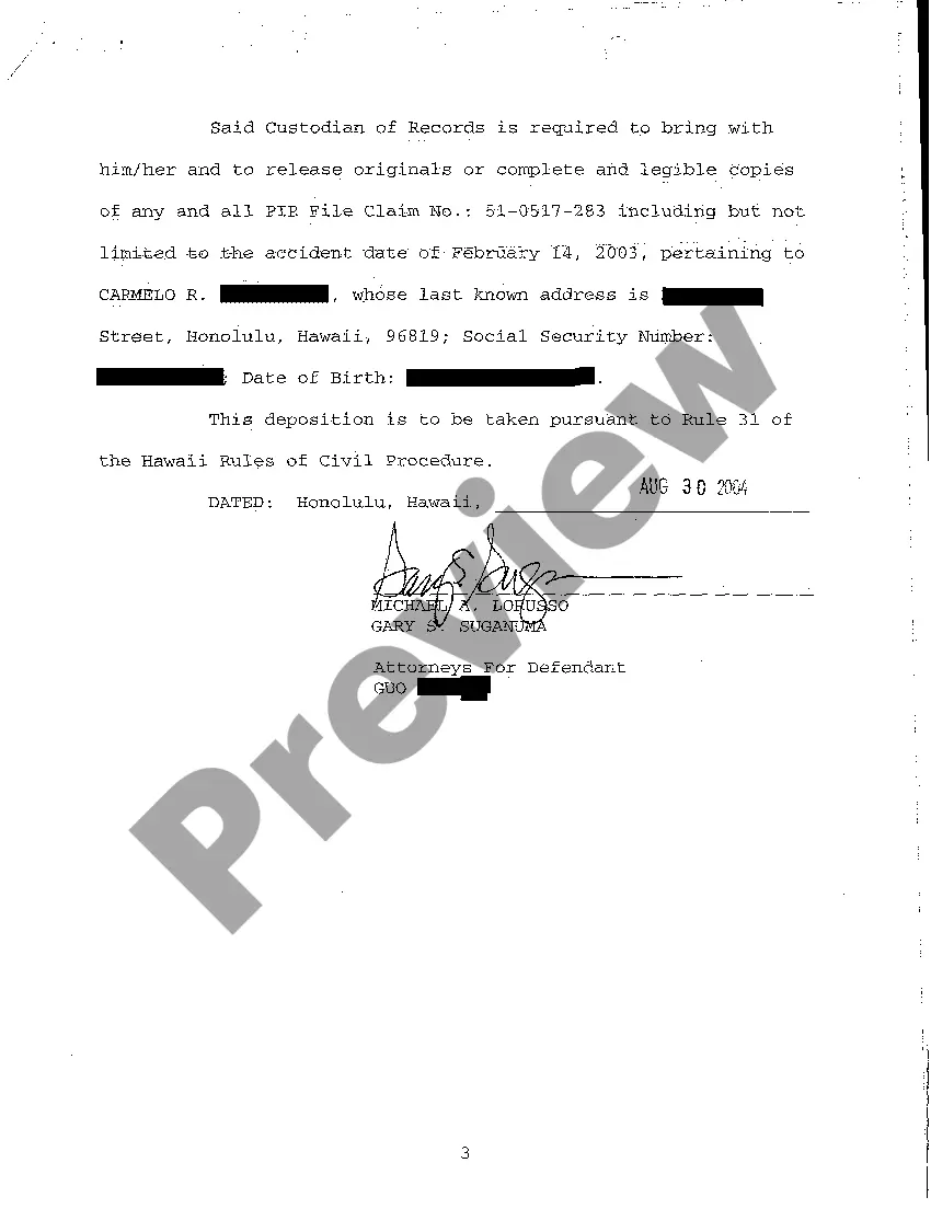 Preview A16 Notice of Taking Deposition Upon Written Questions, Questions and Certificate of Service