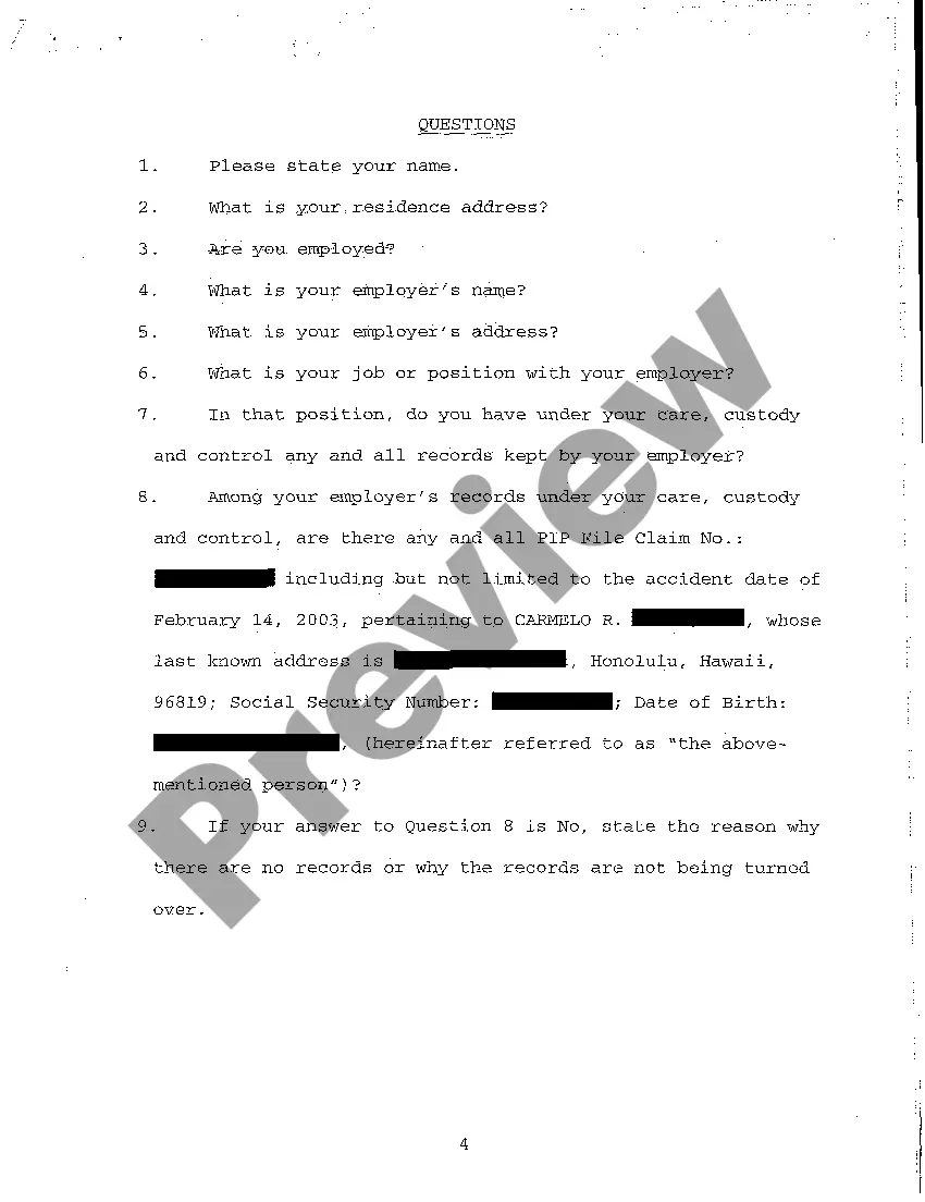 Preview A16 Notice of Taking Deposition Upon Written Questions, Questions and Certificate of Service