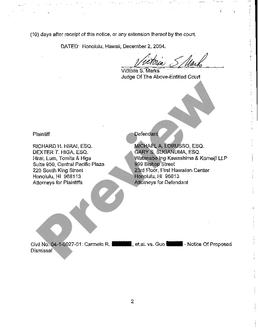 Preview A18 Notice of Proposed Dismissal