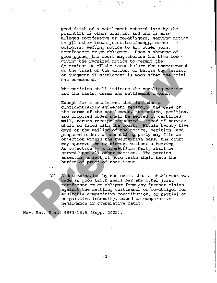 Preview A26 Defendant's Petition for Approval of Settlement