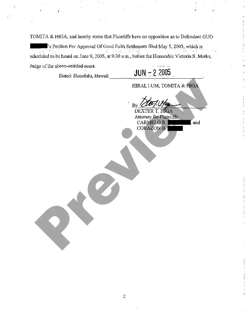 Get A27 Plaintiff's Statement of No Opposition with Respect to Defendant's Petition for Approval of Settlement - Certificate of Service Preview A27 Plaintiff's Statement of No Opposition with Respect to Defendant's Petition for Approval of Settlement - Certificate of Service