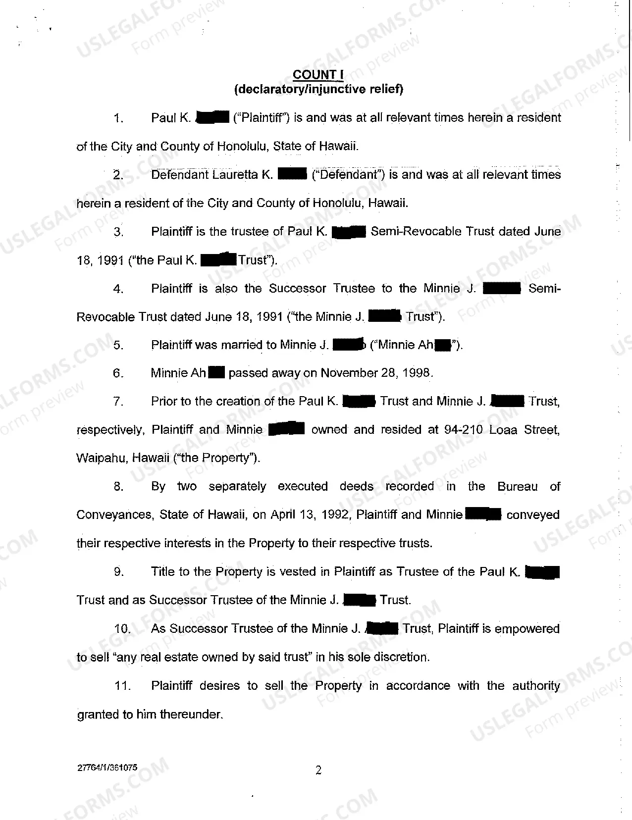 Preview A01 Complaint for Declaratory Relief