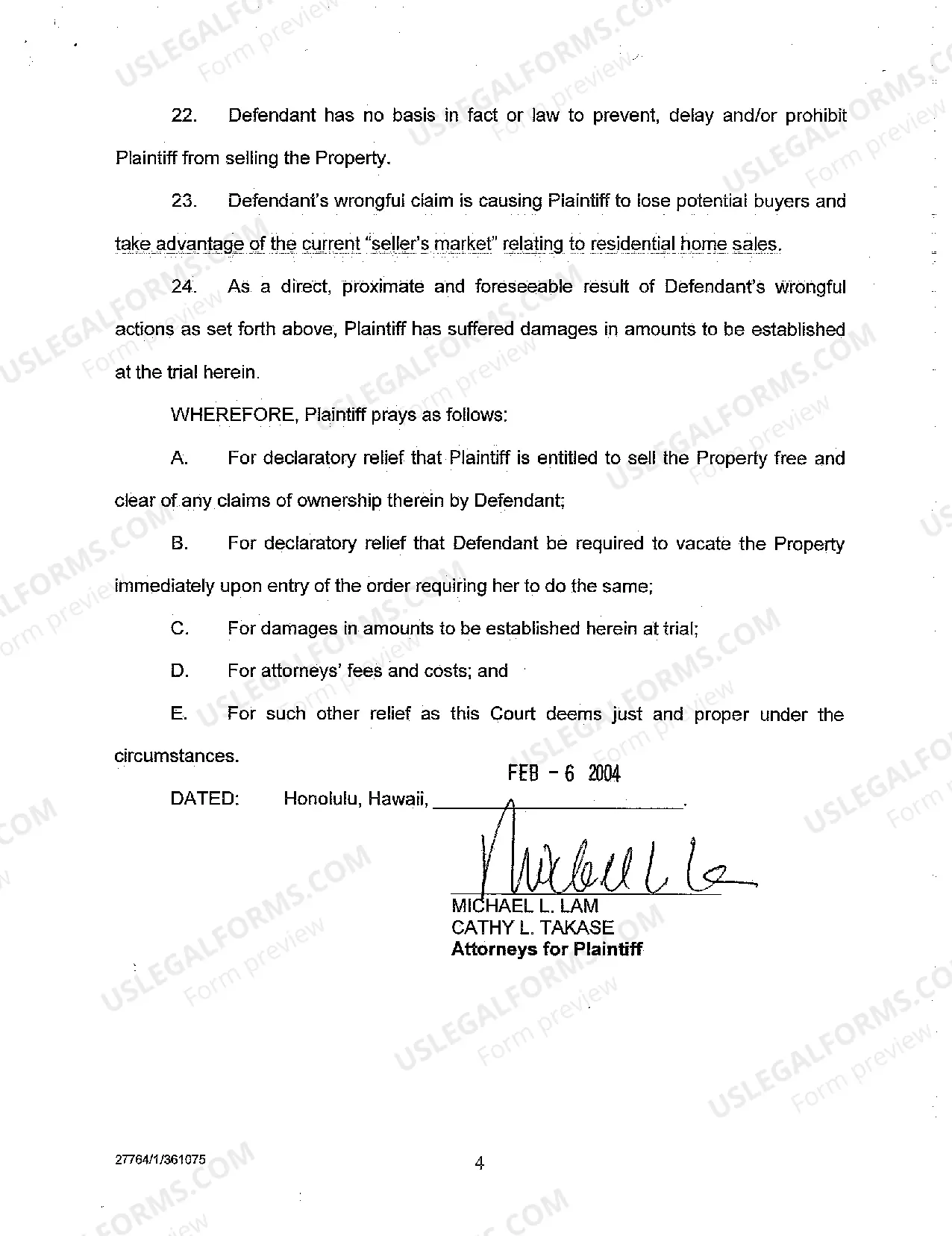 Preview A01 Complaint for Declaratory Relief