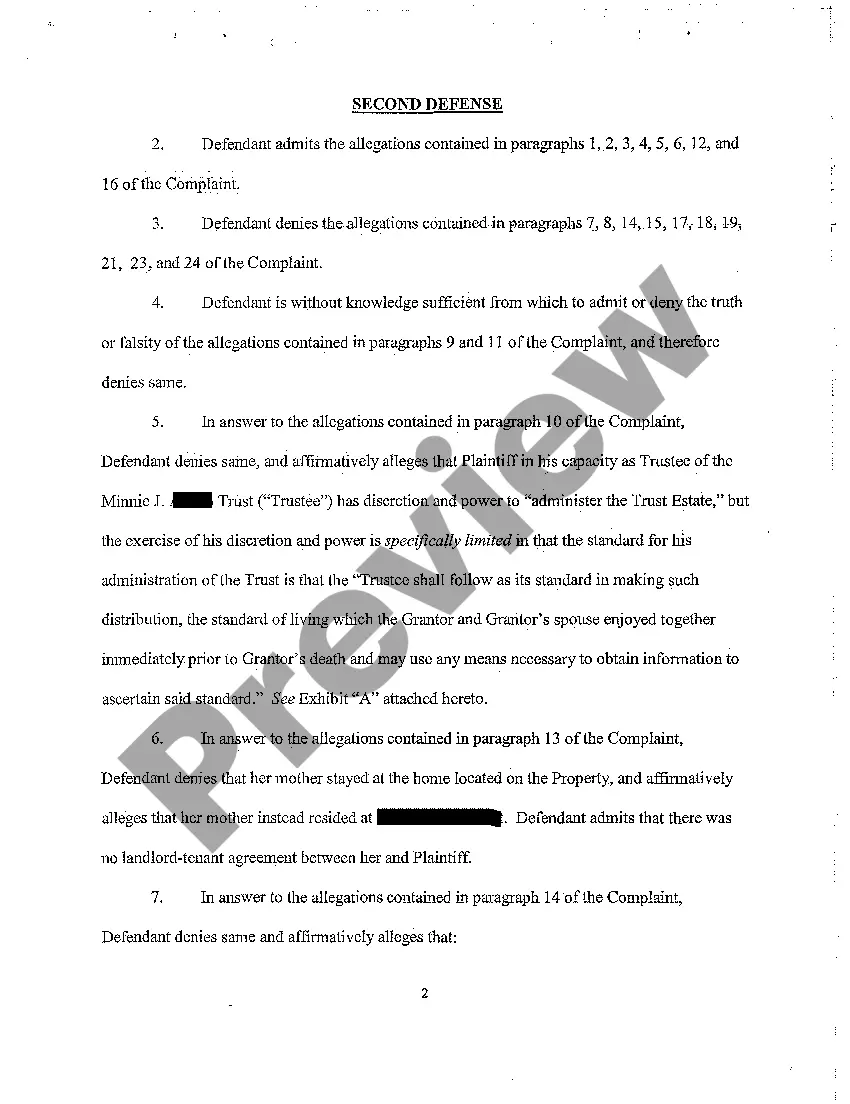 Preview A04 Defendant's Answer to Complaint