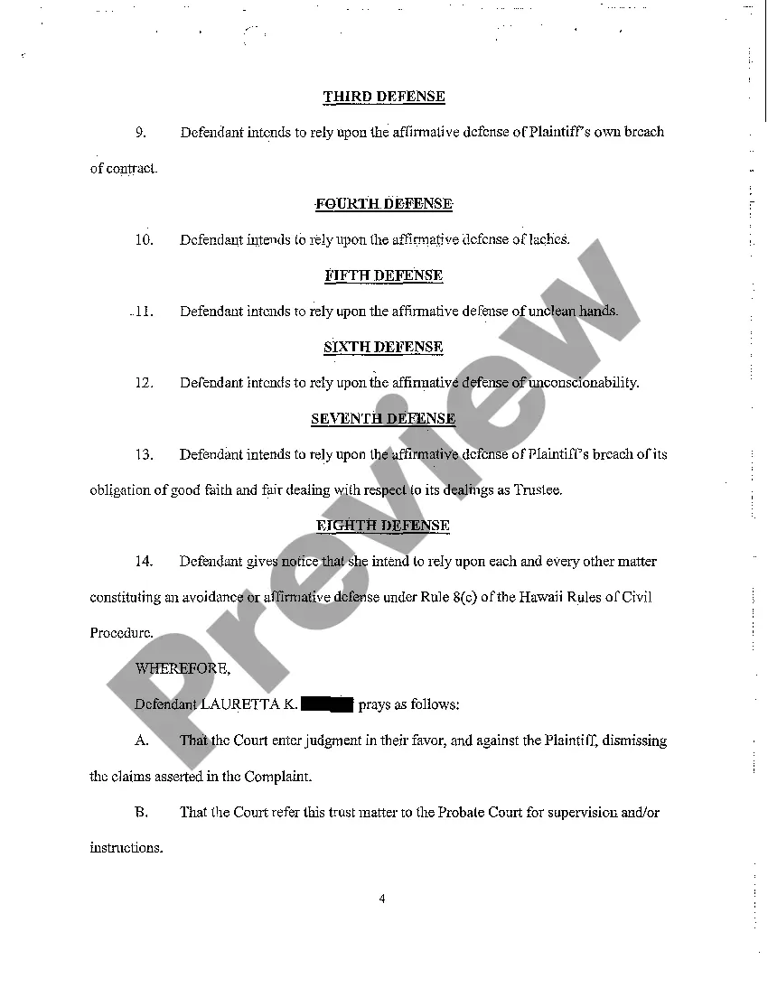 Preview A04 Defendant's Answer to Complaint