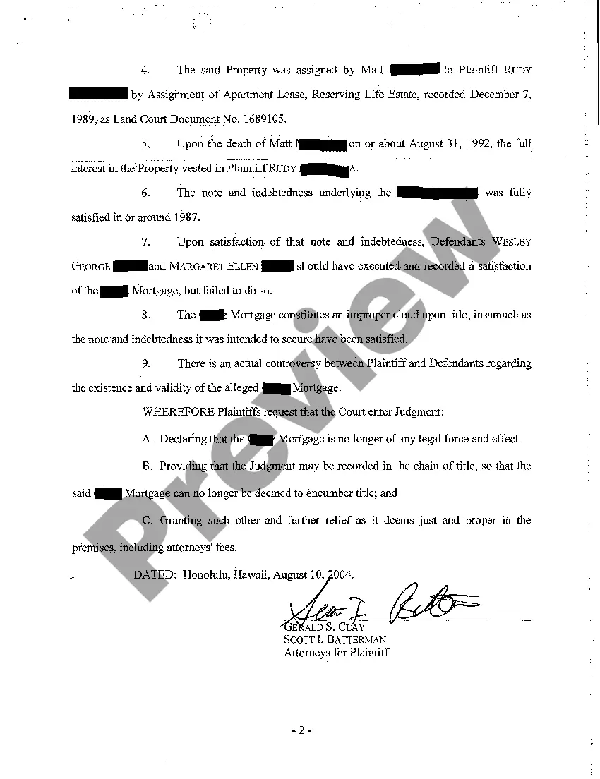 Preview A02 Complaint for Declaratory Judgment