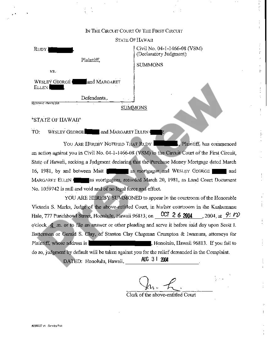 Preview A03 Plaintiff's Ex Parte Motion for Order for Service by Publication