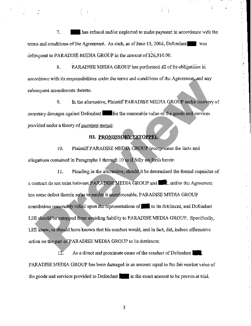 Get A02 Complaint for Breach of Contract Preview A02 Complaint for Breach of Contract