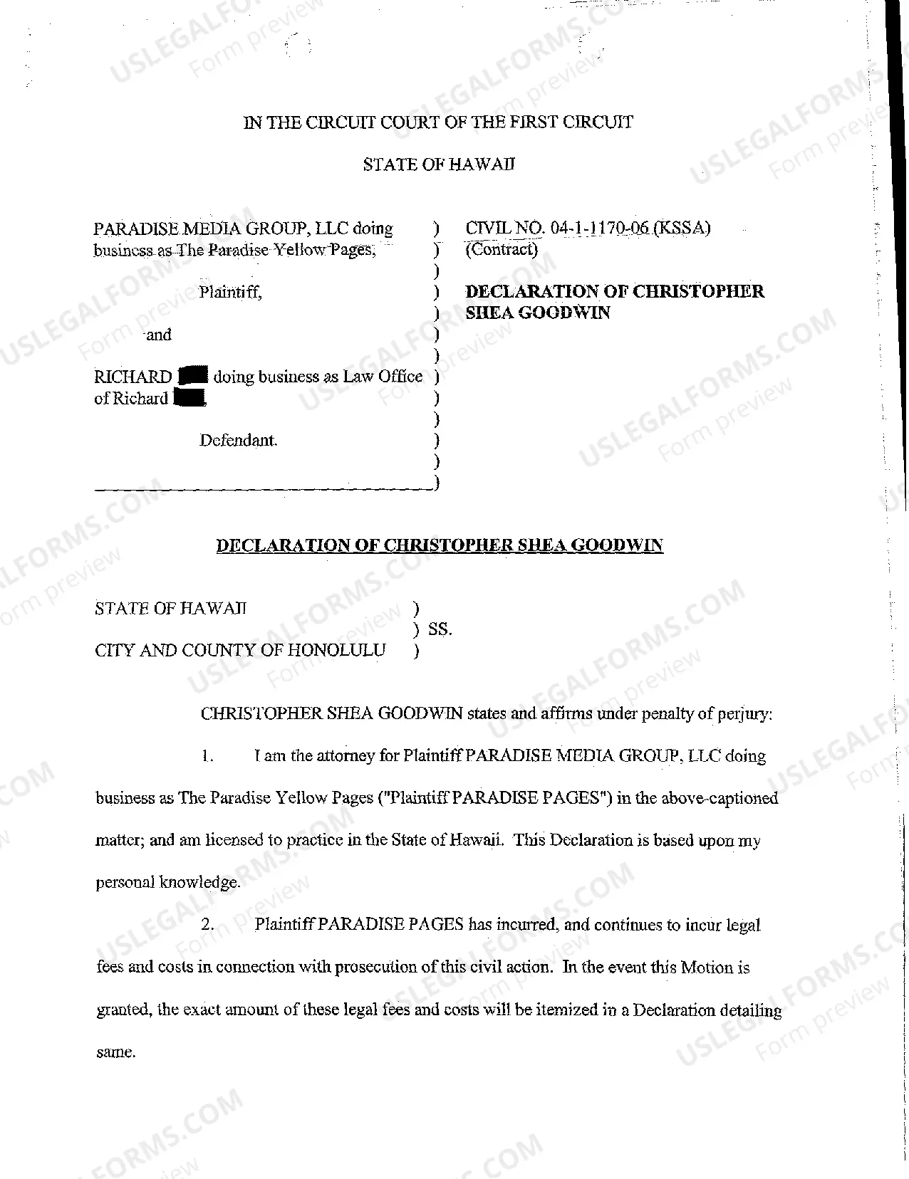 Preview A05 Plaintiff's Motion for Summary Judgment Against Defendant