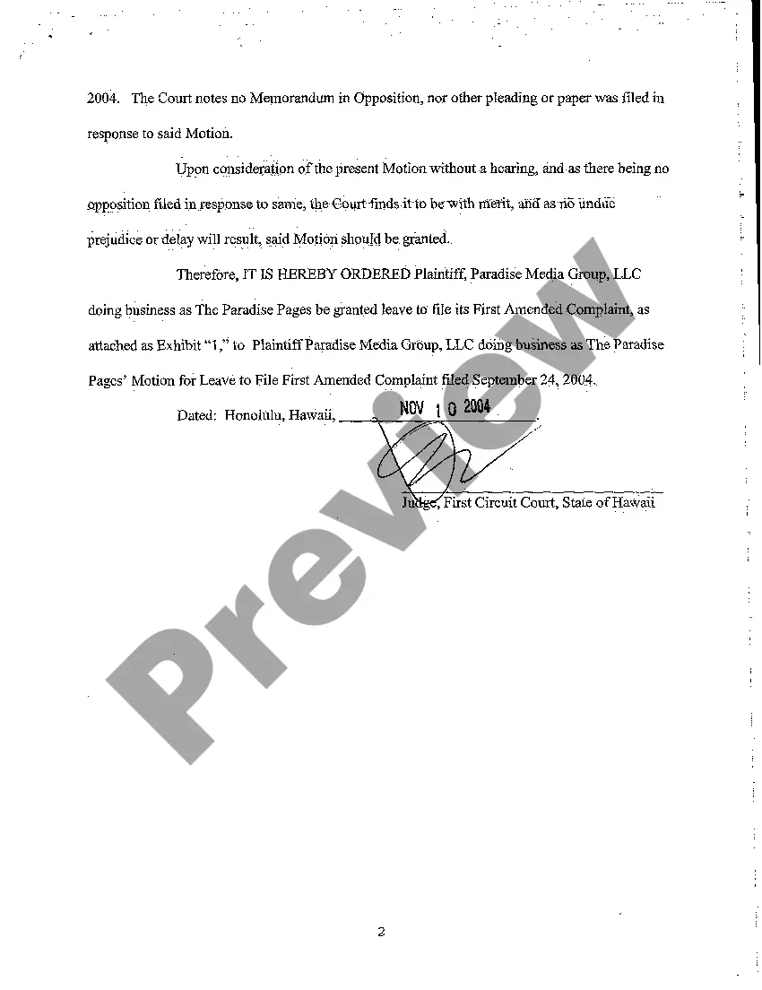 Preview A09 Order Granting Plaintiff's Motion for Leave to File First Amended Complaint
