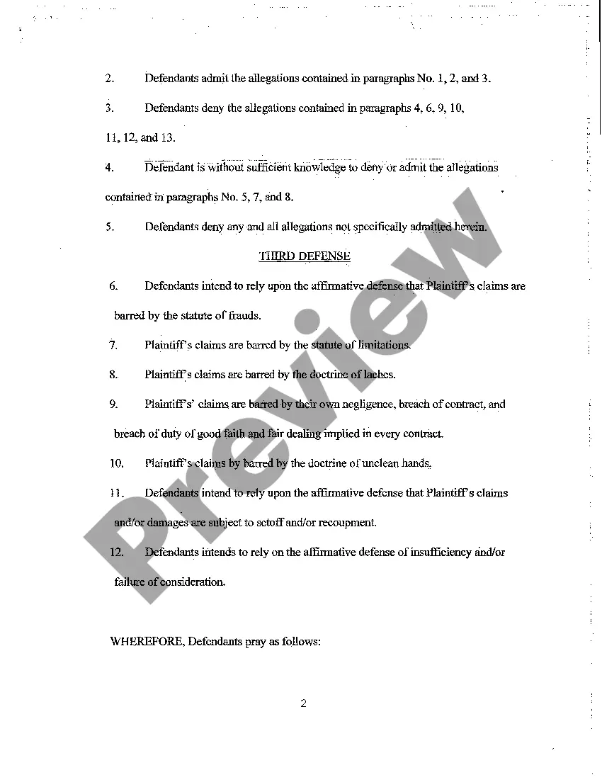 Preview A14 Defendants Answer to First Amended Complaint