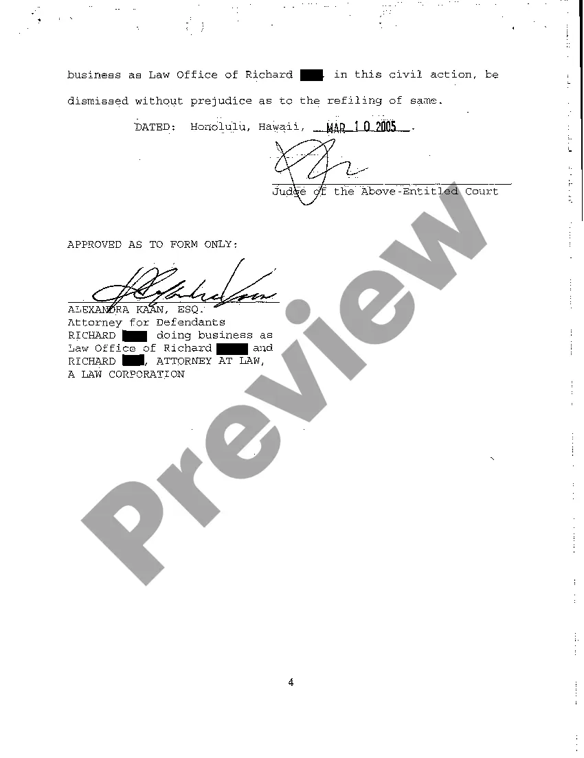 Preview A21 Order Granting Motion for Dismissal without Prejudice and for Entry of Final Judgment Against Defendant