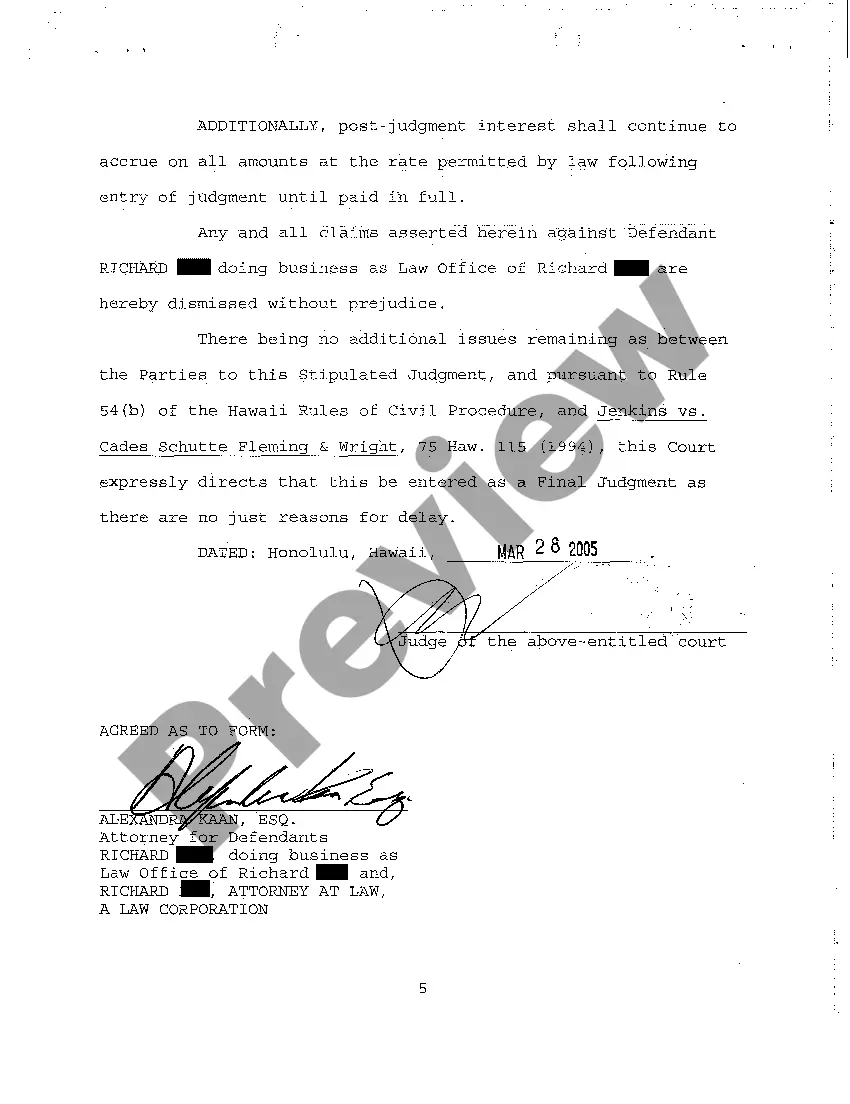 Preview A23 Judgment Against Defendant in Favor of Plaintiff