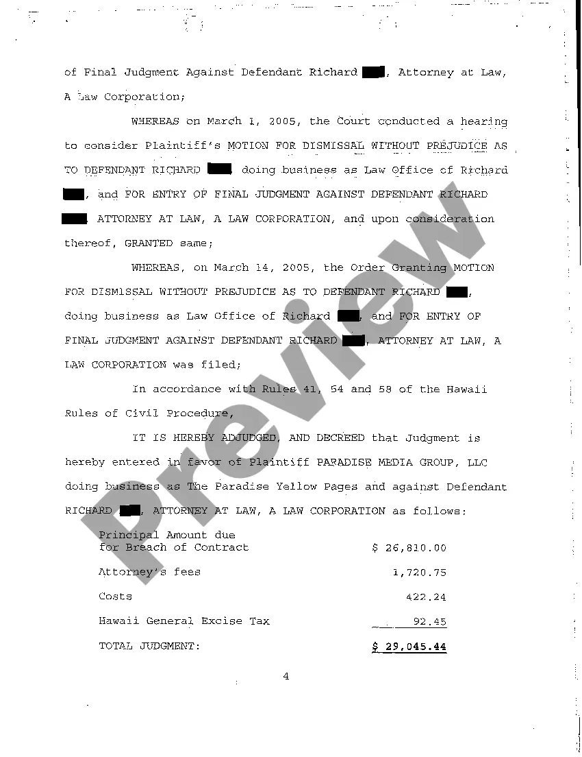 Preview A26 Judgment Against Defendant