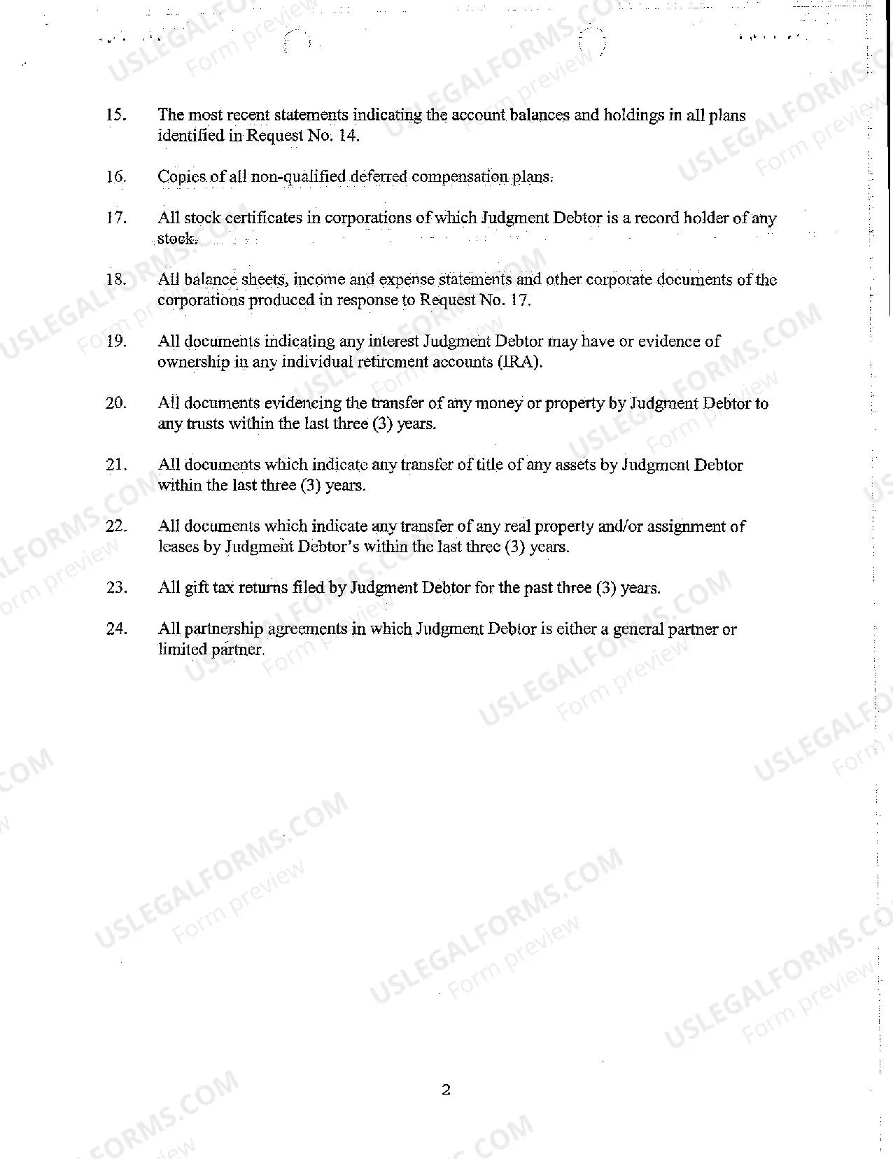 Preview A31 Ex Parte Motion for Examination of Judgment Debtor