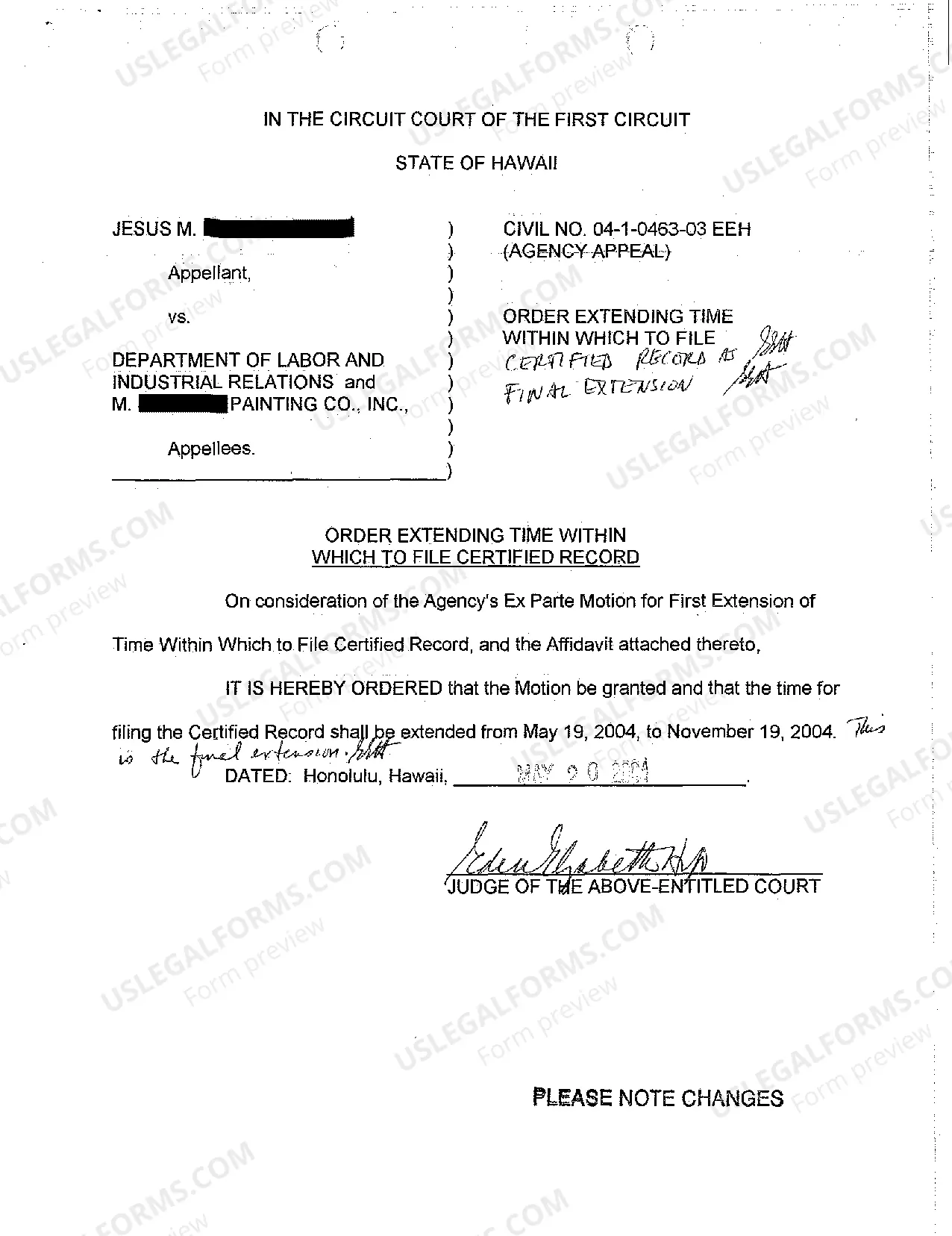 Preview A03 Agency's Ex Parte Motion for First Extension of Time to File Certified Record