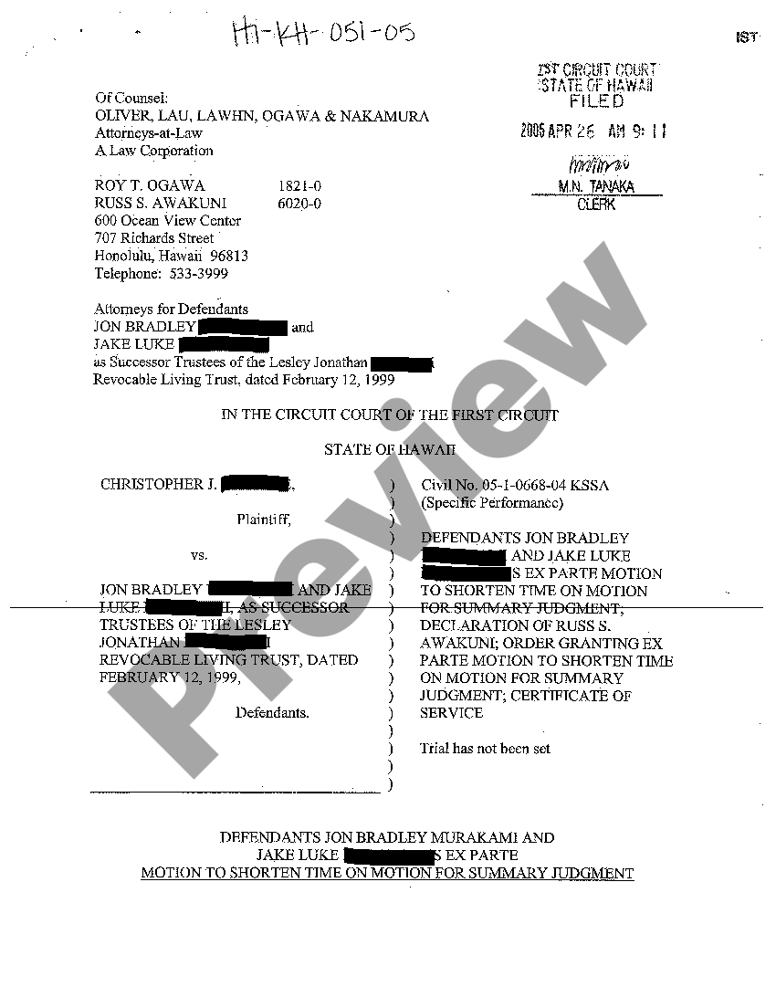 Motion To Shorten Time Formula Class 7 US Legal Forms