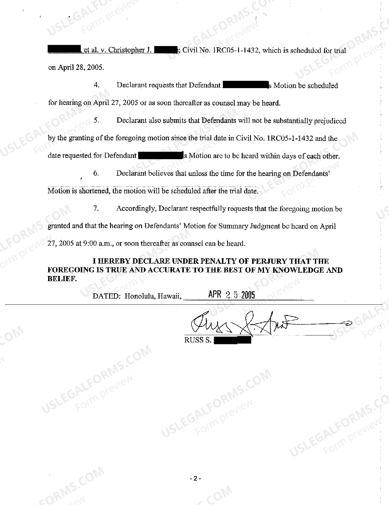 Motion To Shorten Time With Blood US Legal Forms