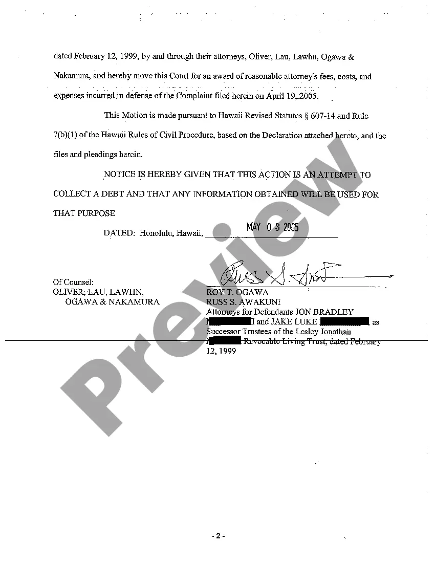 Preview A10 Defendants' Motion for Attorneys' Fees and Costs