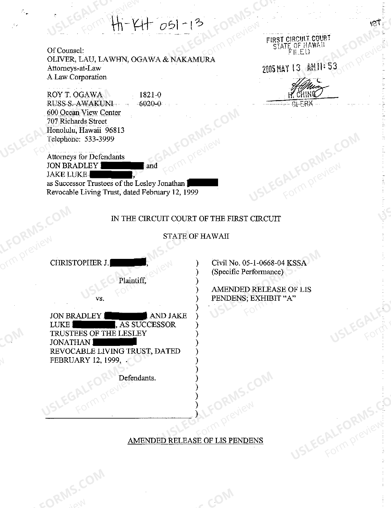 Tennessee Partial Release of Property From Deed of Trust for