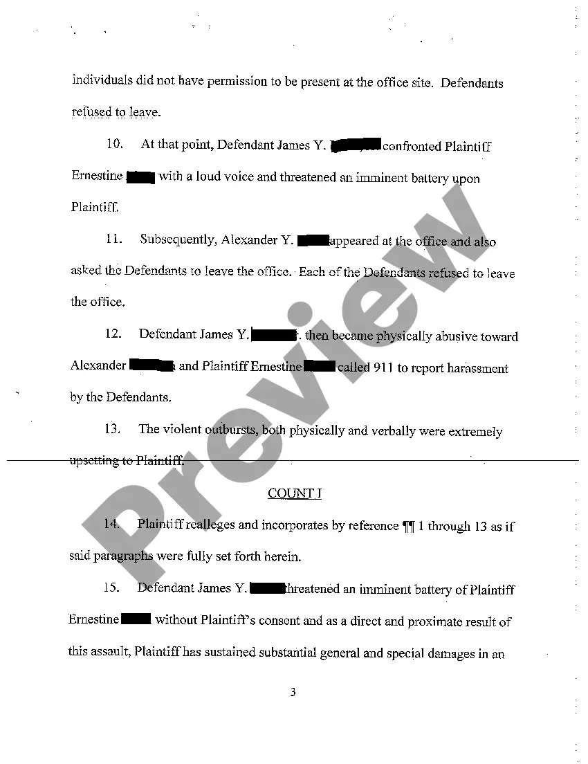 Preview A02 Complaint for Assault and Battery