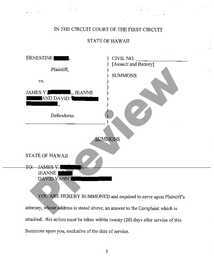 Preview A02 Complaint for Assault and Battery