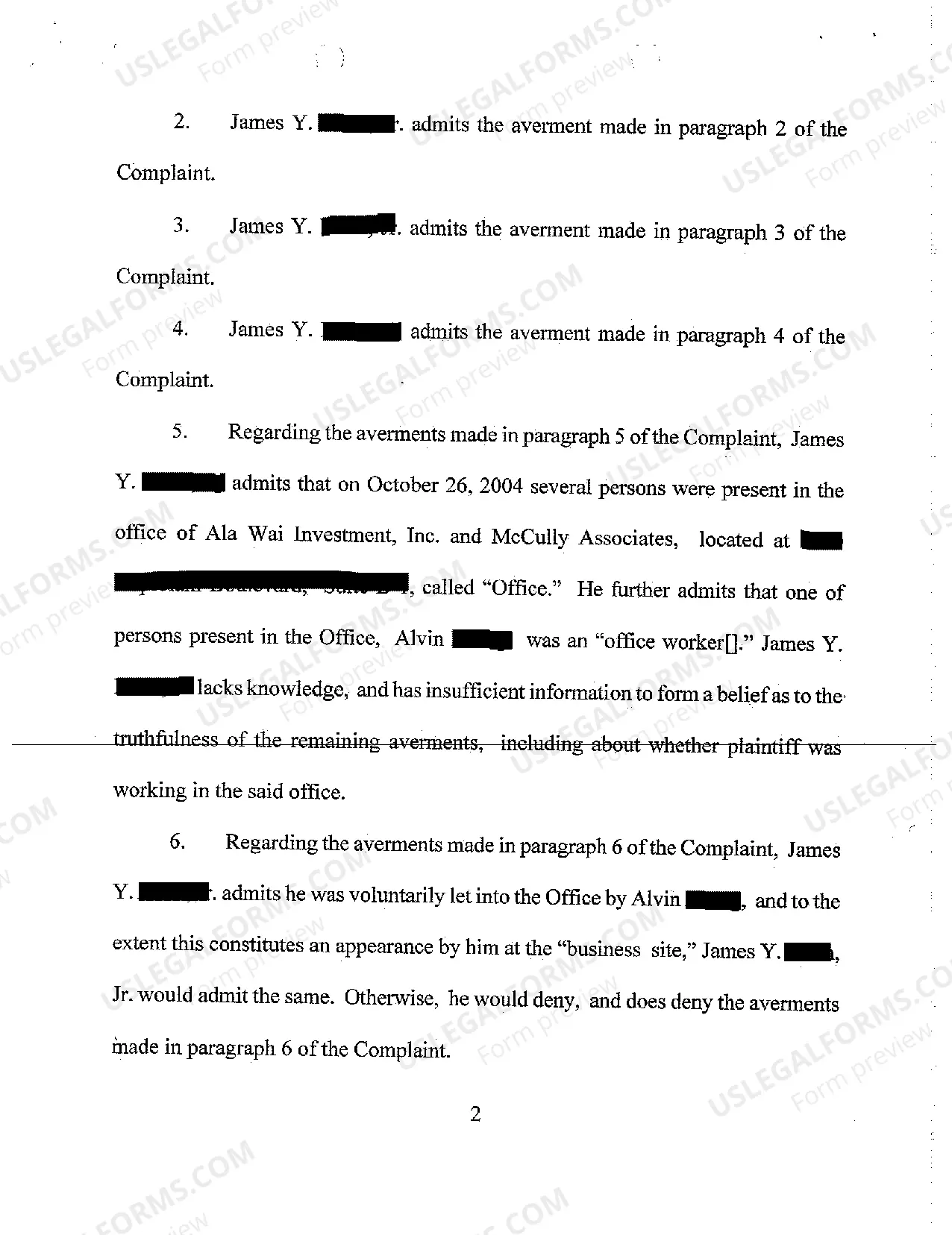 Preview A03 Defendants' Answer to Complaint