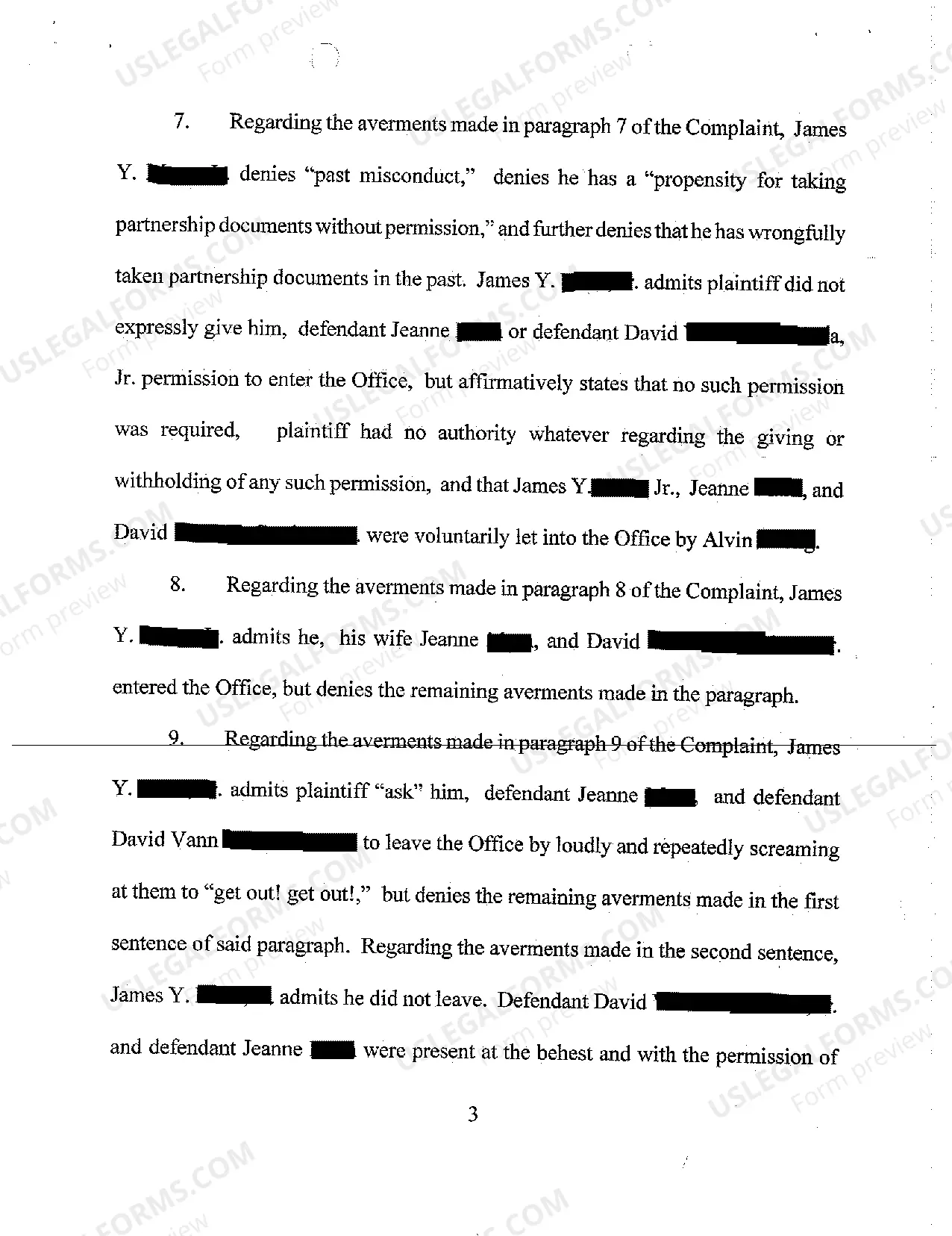 Preview A03 Defendants' Answer to Complaint