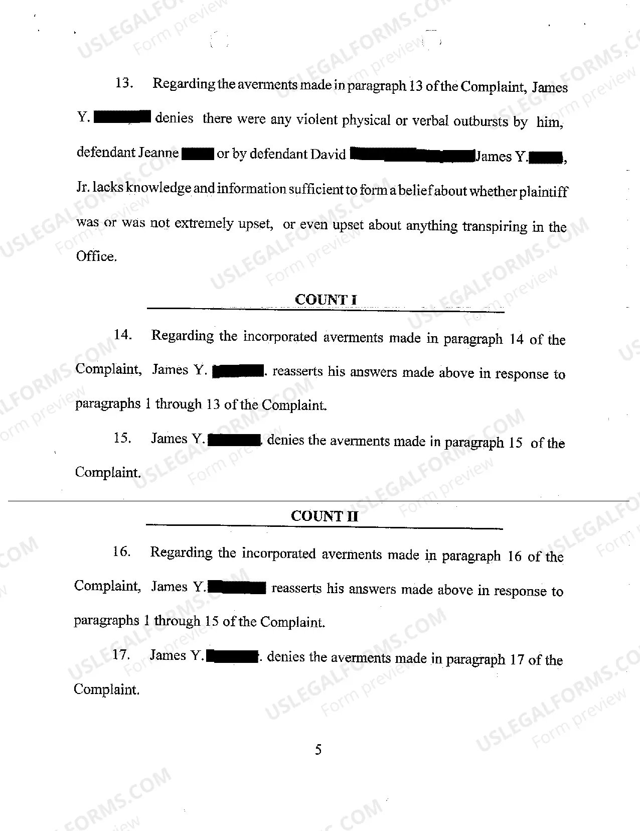 Preview A03 Defendants' Answer to Complaint