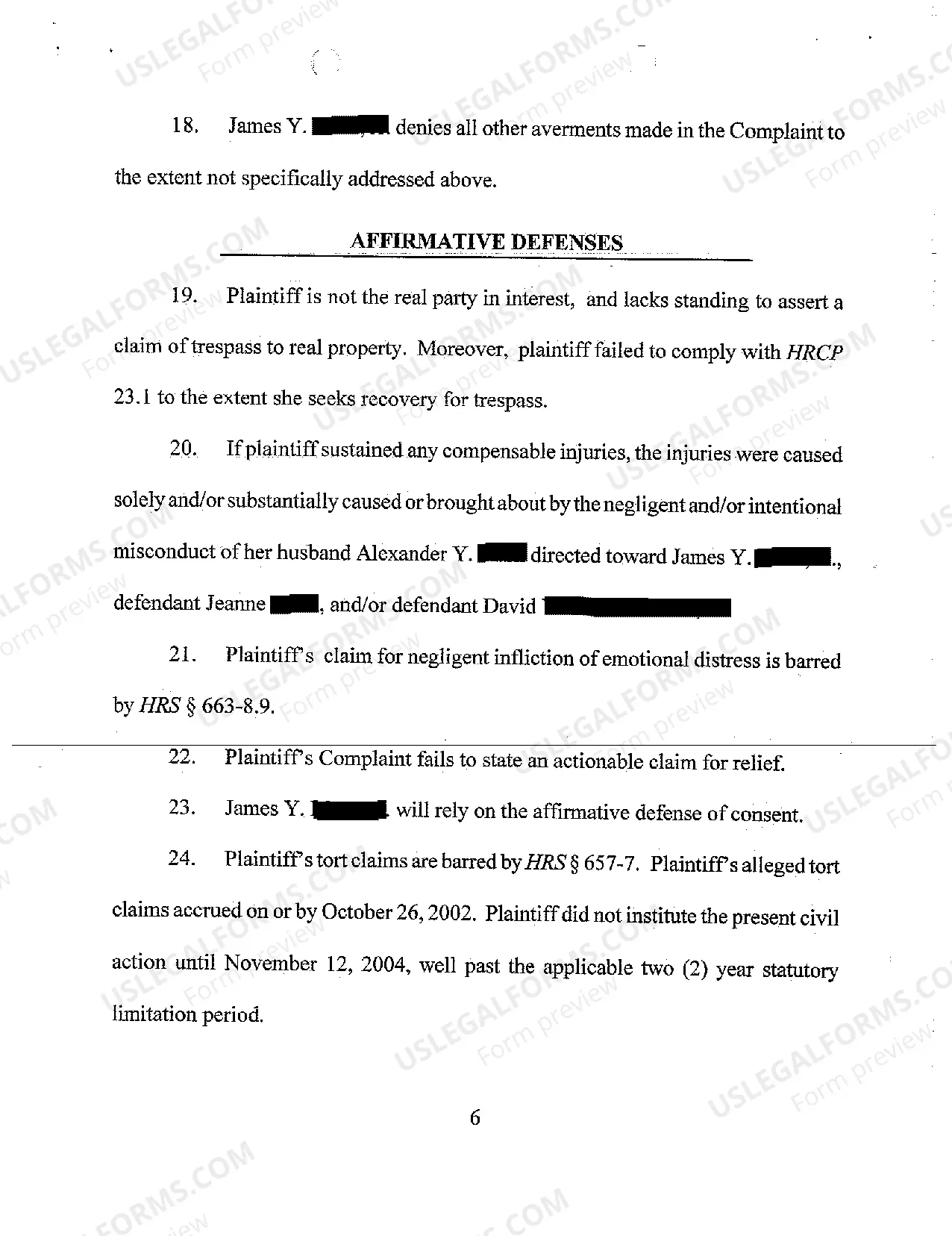 Preview A03 Defendants' Answer to Complaint