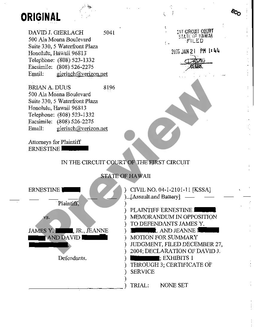 Preview A06 Defendant's Substantive Joinder in Motion for Summary Judgment and Plaintiff's Memorandum in Opposition to Motion for Summary Judgment
