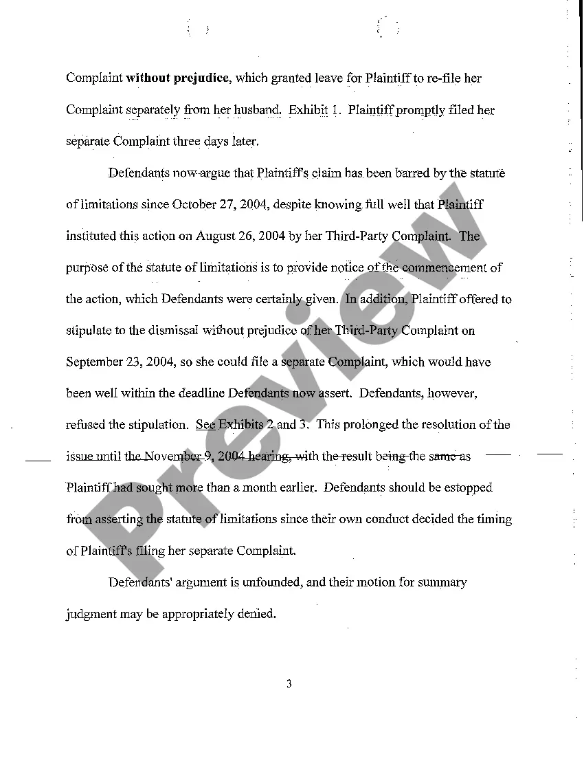 Preview A06 Defendant's Substantive Joinder in Motion for Summary Judgment and Plaintiff's Memorandum in Opposition to Motion for Summary Judgment