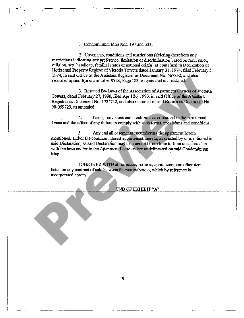 Preview Assignment of Apartment Lease by Way of Exchange