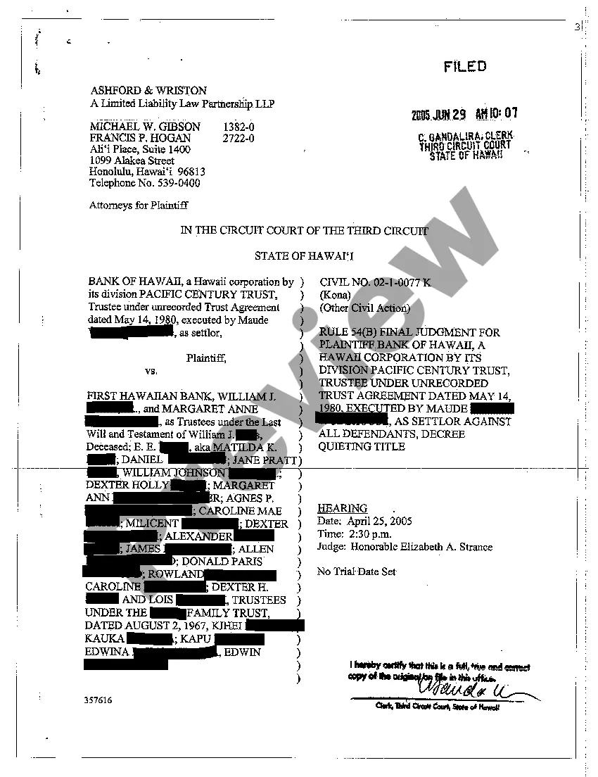 Get Final Judgment for Plaintiff Bank Preview Final Judgment for Plaintiff Bank