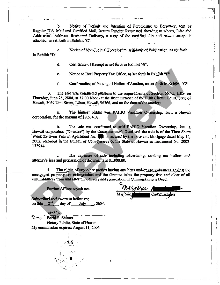 Get A01 Mortgagee's Affidavit regarding Foreclosure by Power of Sale Preview A01 Mortgagee's Affidavit regarding Foreclosure by Power of Sale