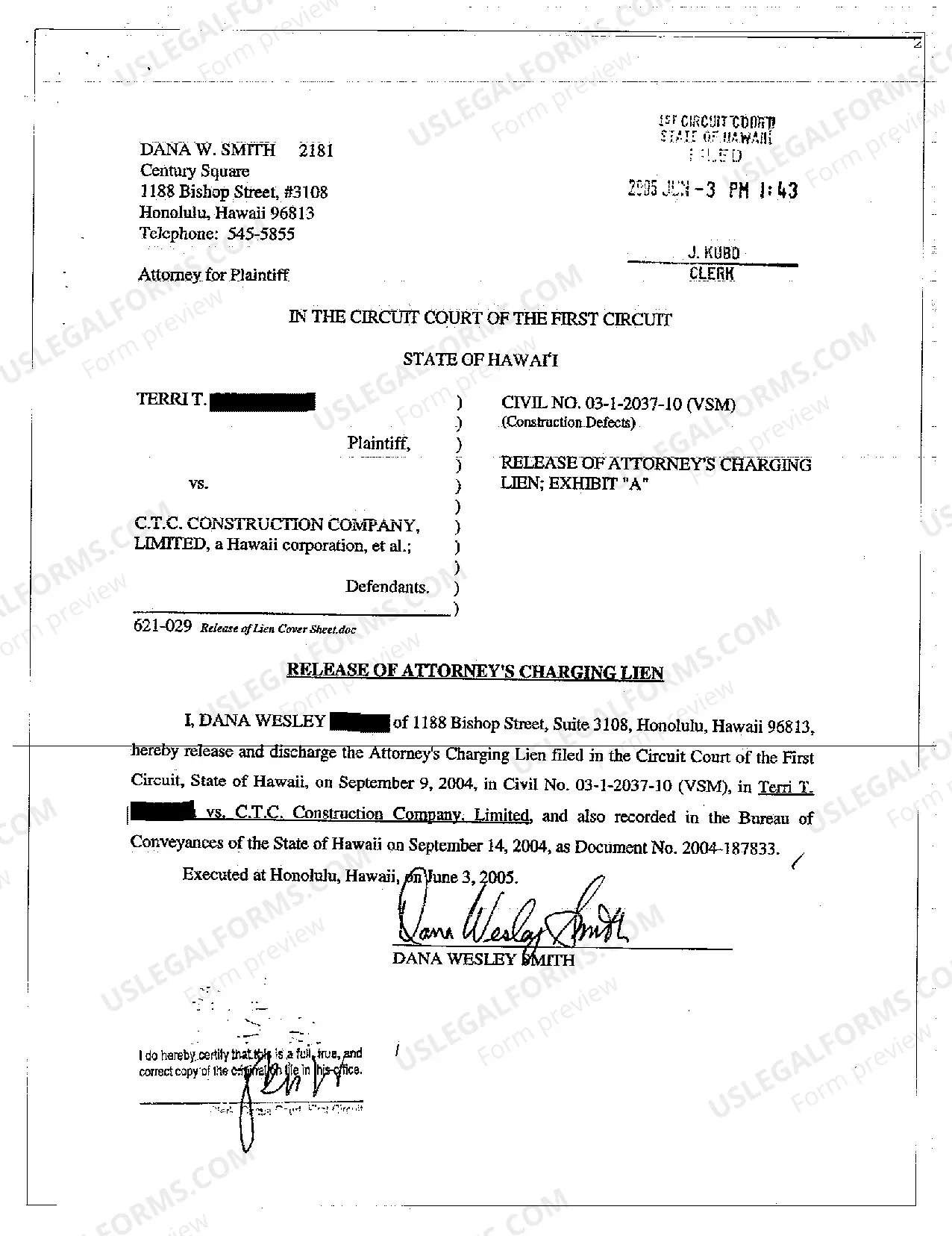 Preview Release of Attorney's Charging Lien