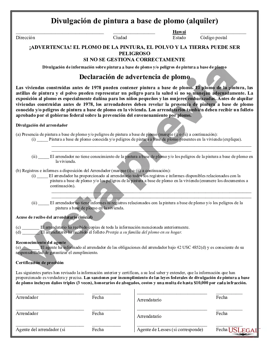 Preview Divulgación de pintura a base de plomo para transacciones de alquiler