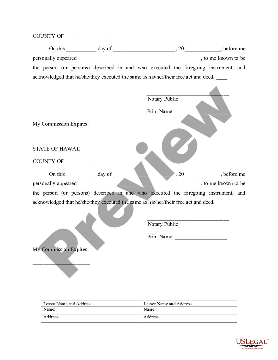 page 1 Notice of Lease for Recording preview