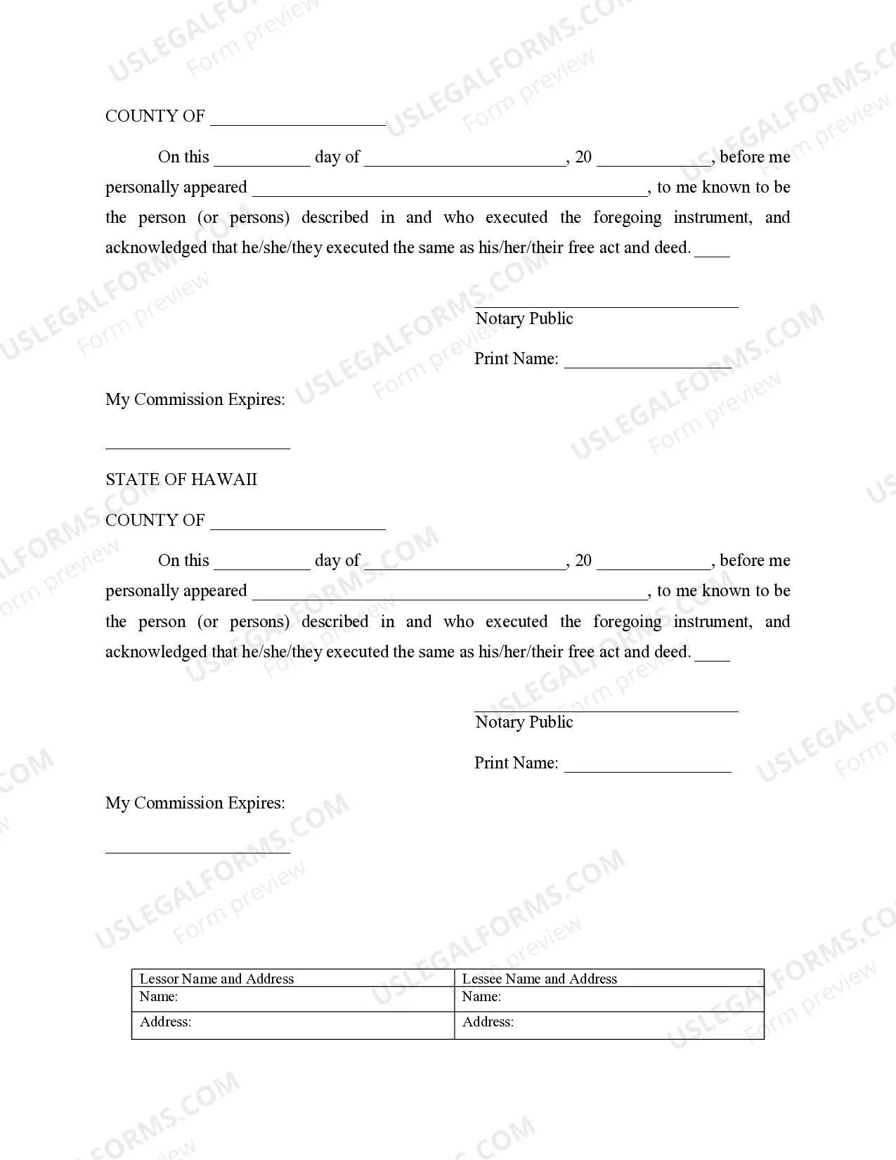 Preview Notice of Lease for Recording