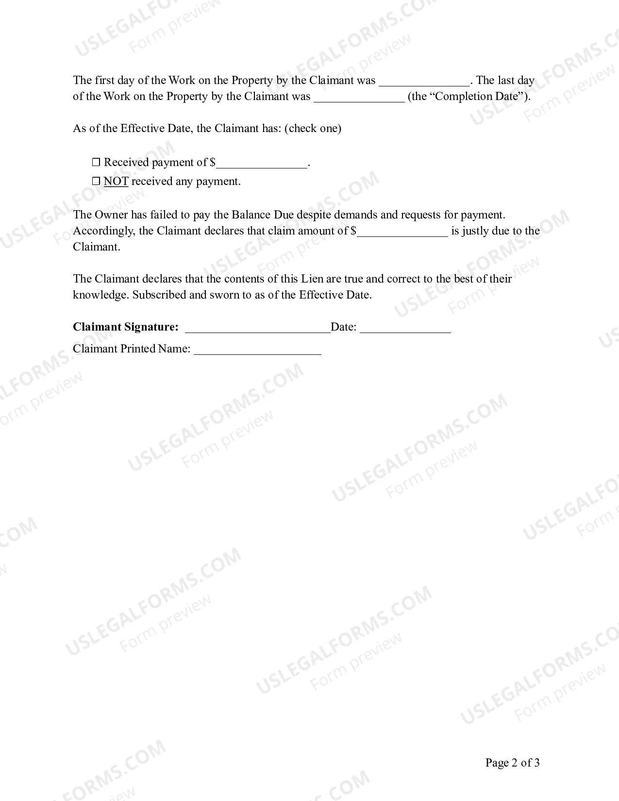 Preview Hawaii Mechanic's Lien