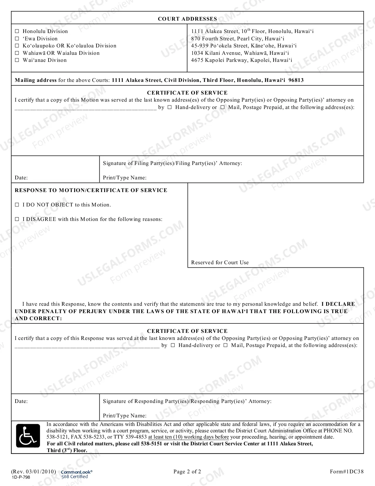 Preview Motion for Hearing