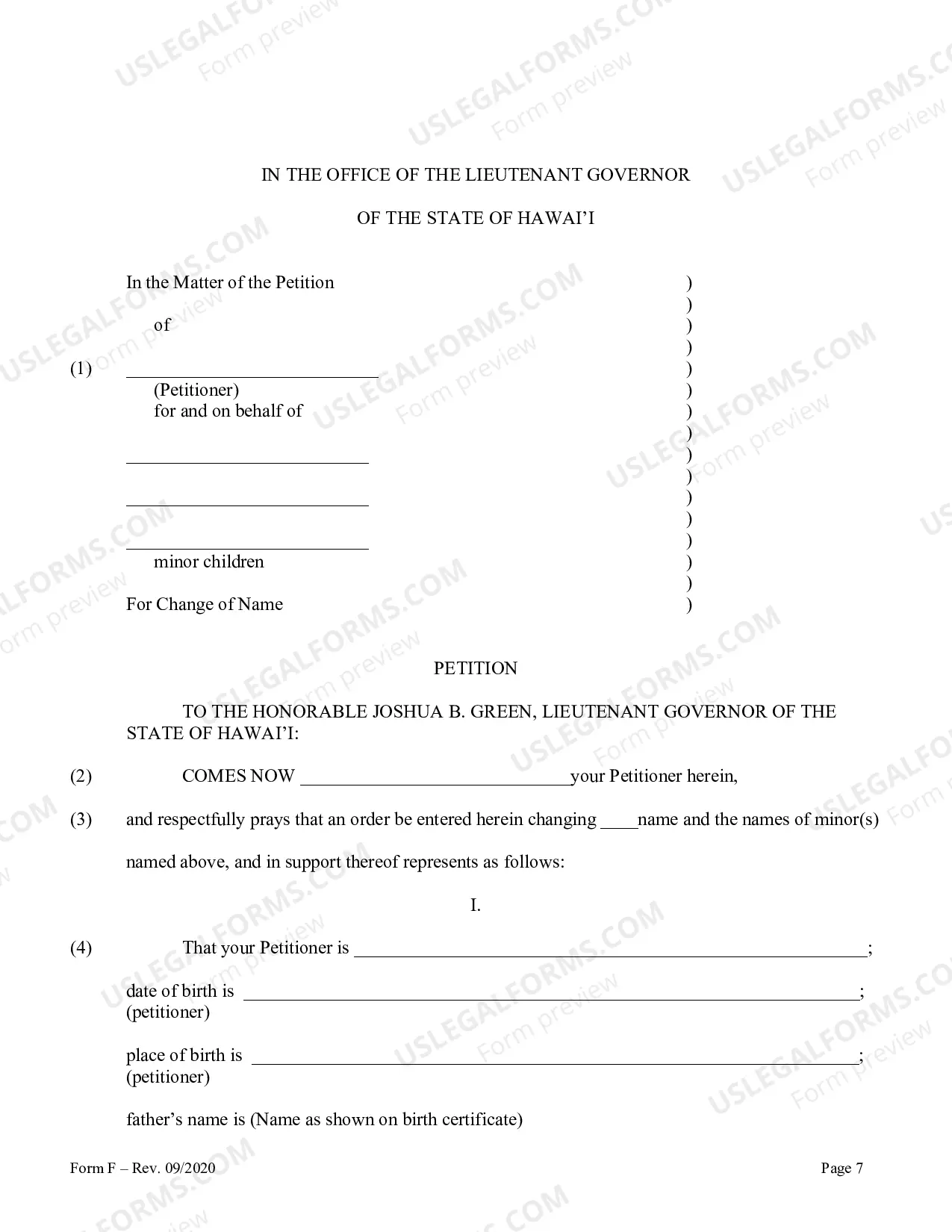 Preview Instructions and Forms for the Name Change of a Parent and Minor Child with the Notarized Consent of the Other Parent