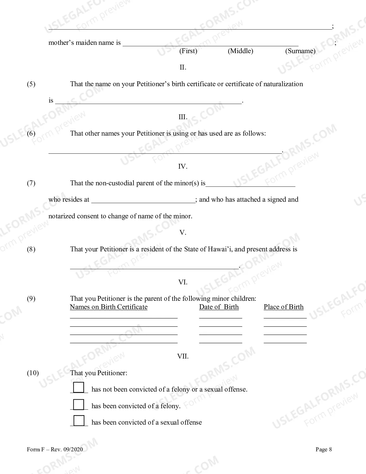 Preview Instructions and Forms for the Name Change of a Parent and Minor Child with the Notarized Consent of the Other Parent