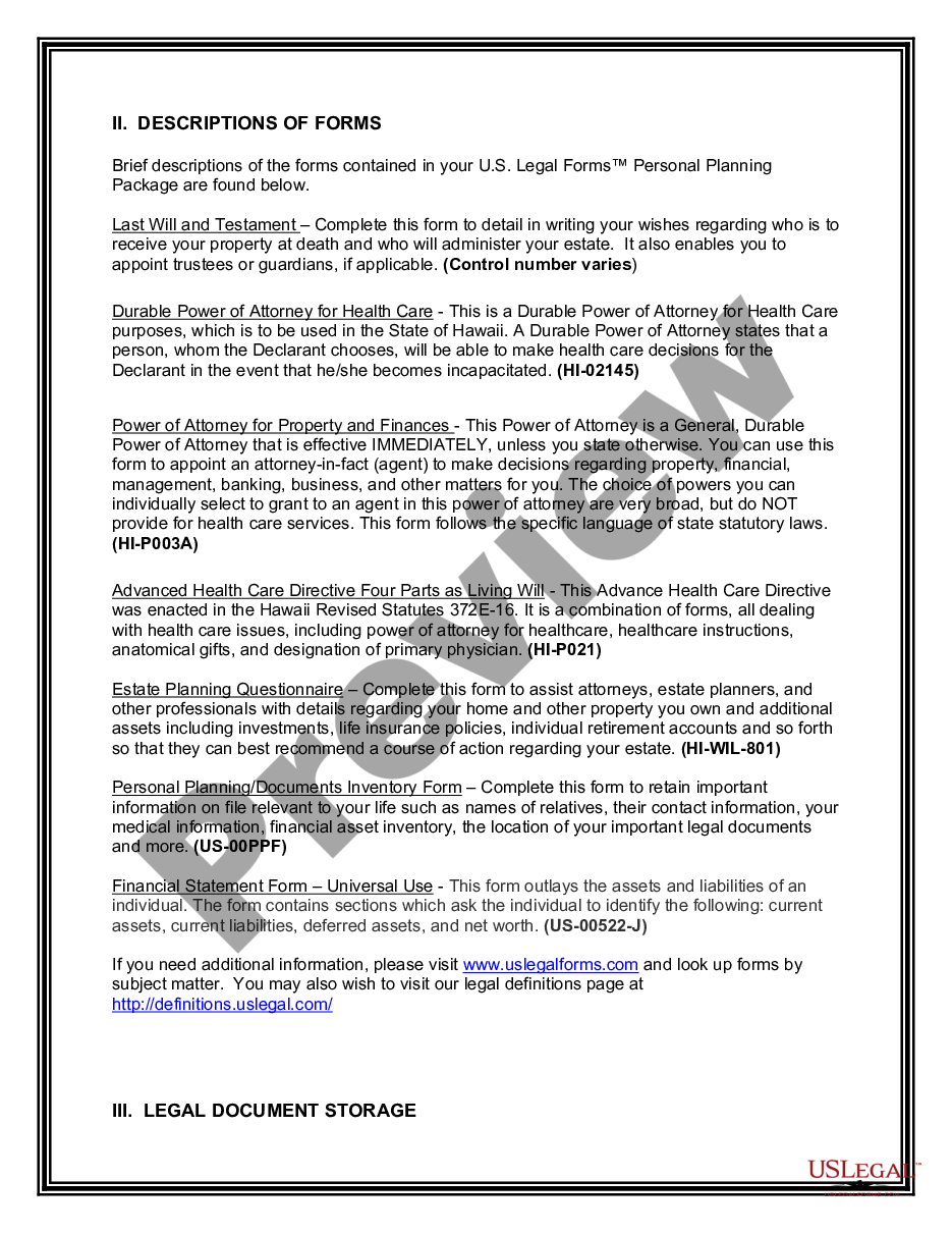 page 2 Life Documents Planning Package, including Will, Power of Attorney, and Living Will preview