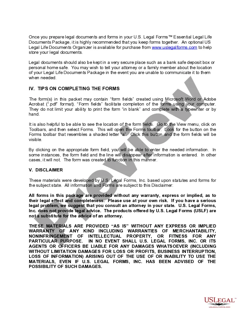 Preview Hawaii Life Documents Planning Package, including Will, Power of Attorney, and Living Will