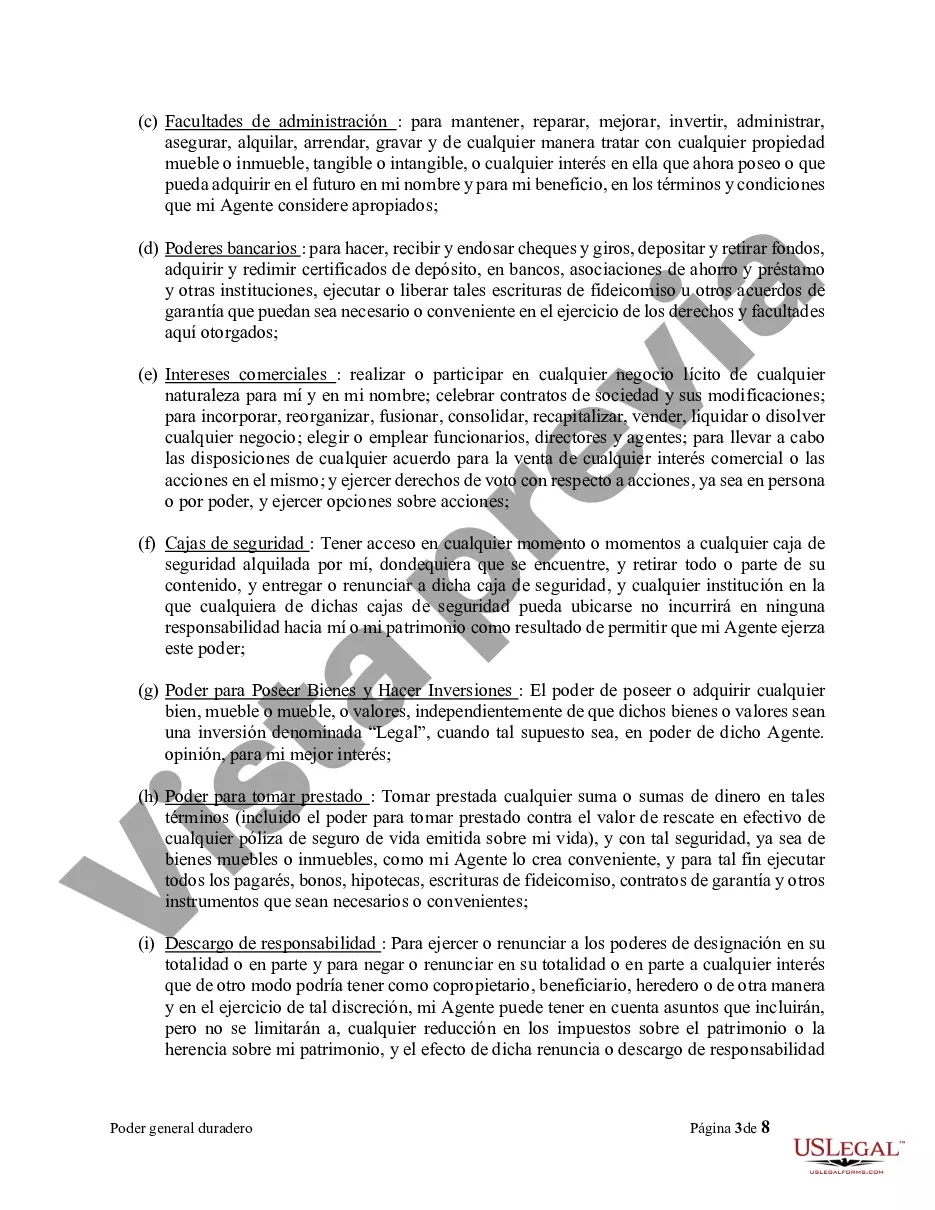 Preview Formulario legal de poder notarial para la propiedad y las finanzas o