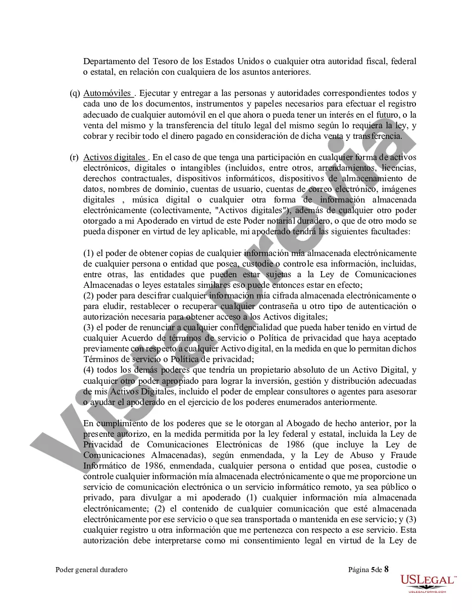 Preview Formulario legal de poder notarial para la propiedad y las finanzas o