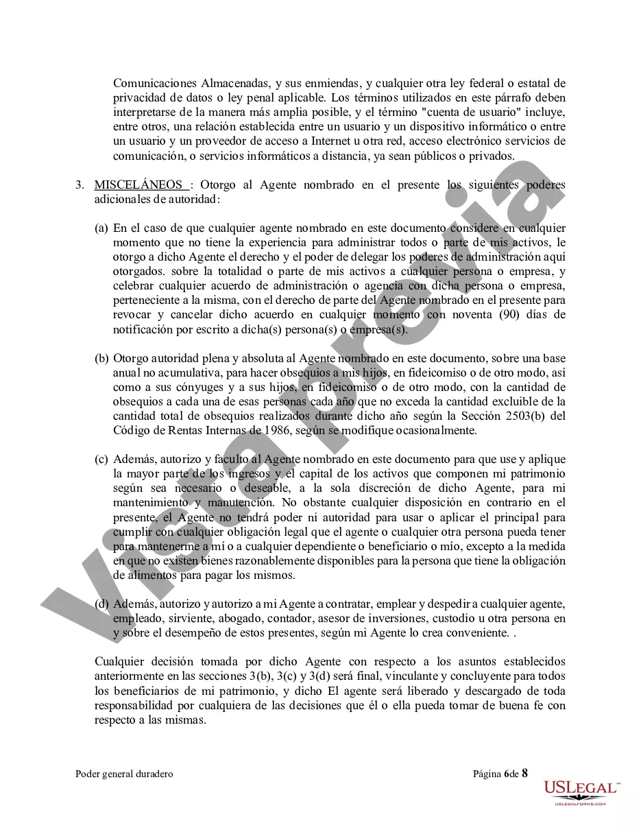 Preview Formulario legal de poder notarial para la propiedad y las finanzas o