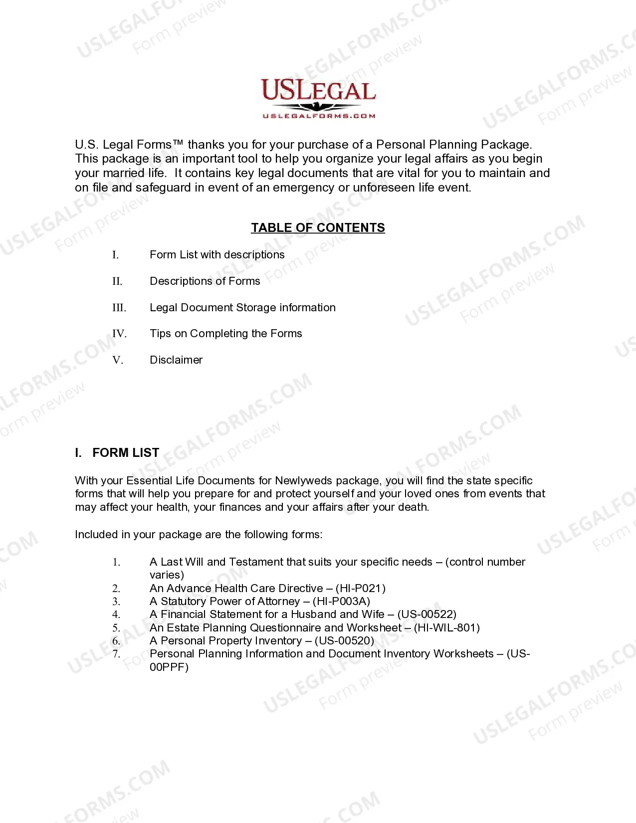 Preview Hawaii Essential Legal Life Documents for Newlyweds