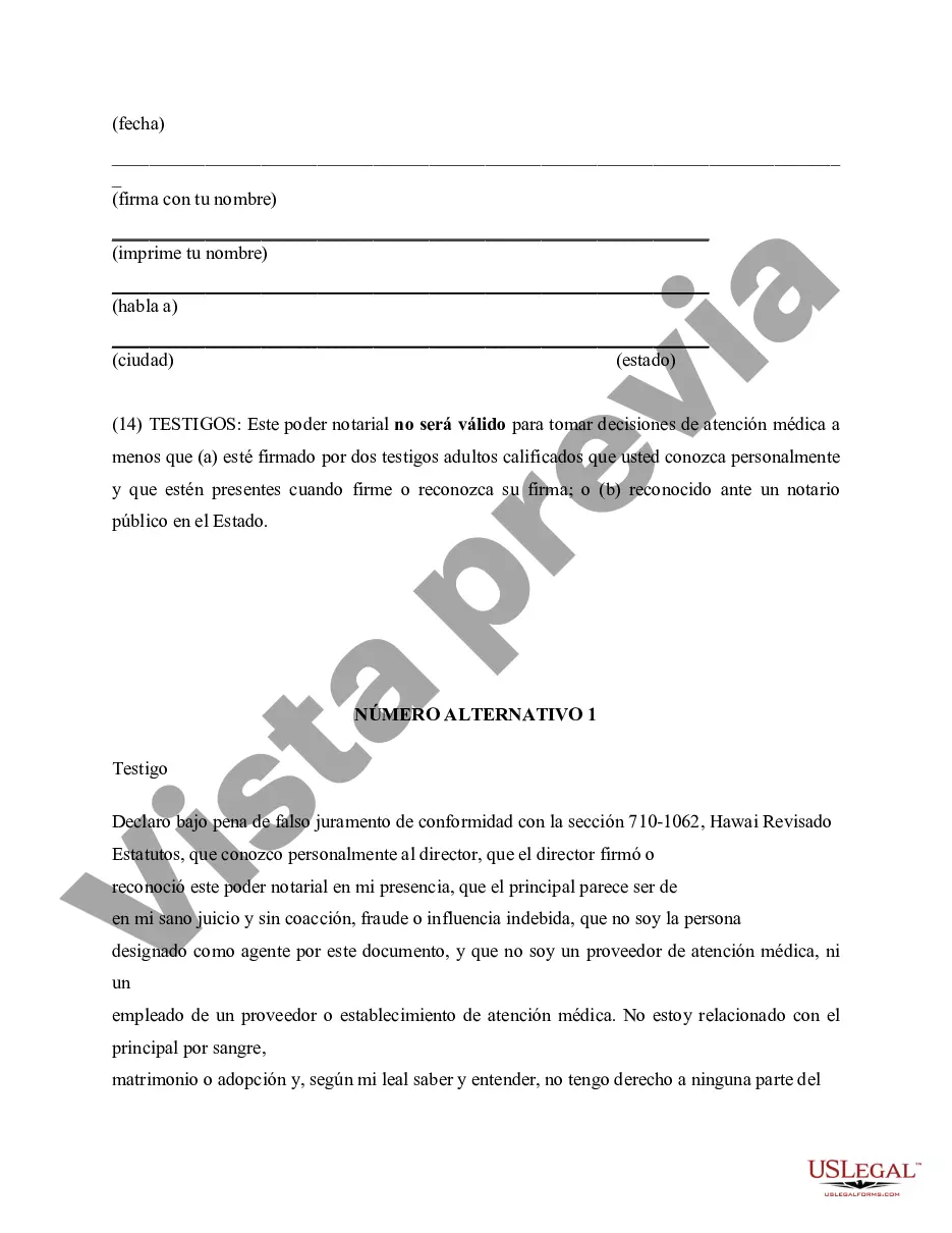 Preview Directiva anticipada legal de atención médica Cuatro partes como testamento en vida